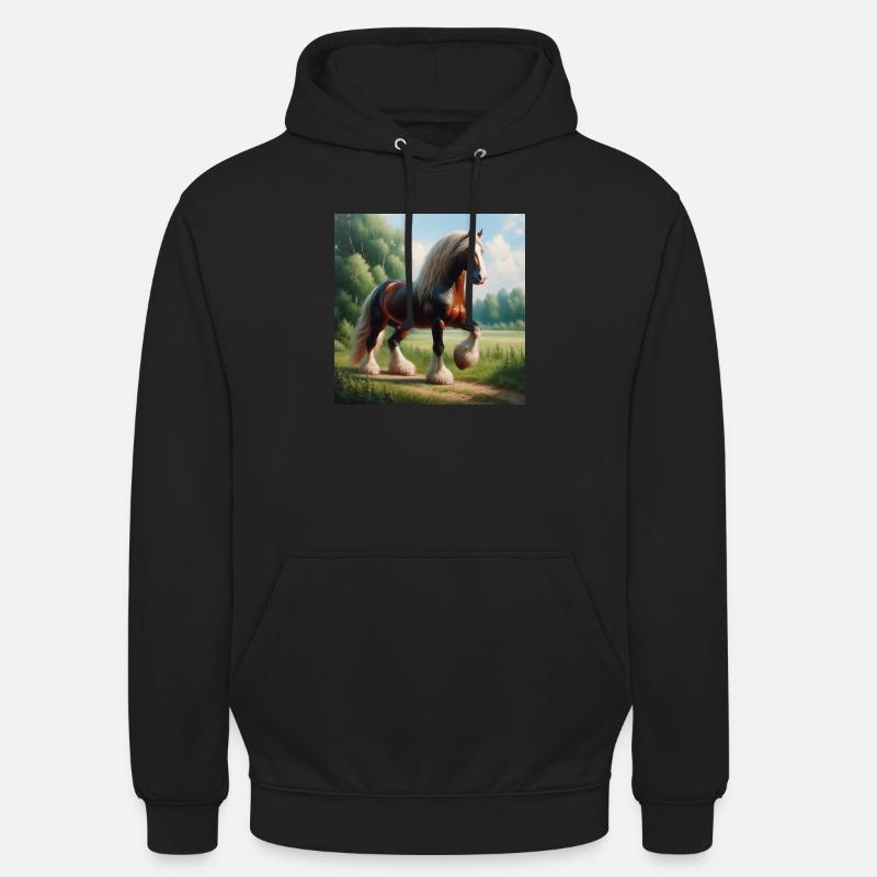 Aquarell Percheron Pferd - Unisex Hoodie - Schwarz