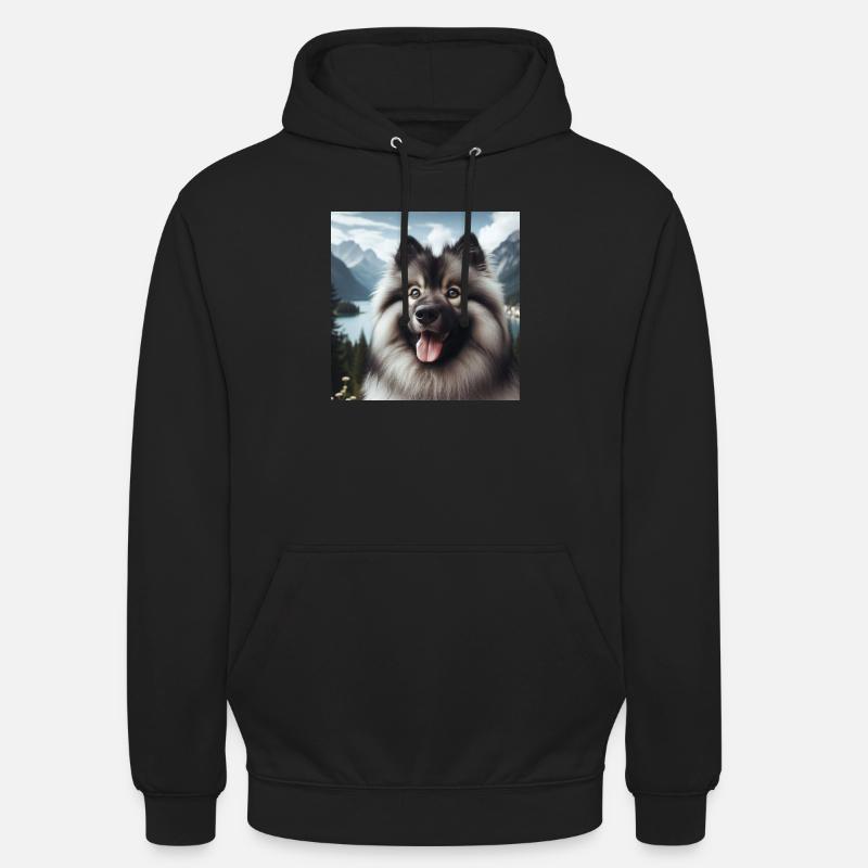 Joyeux Wolfspitz - Sweat-shirt à capuche unisexe - noir