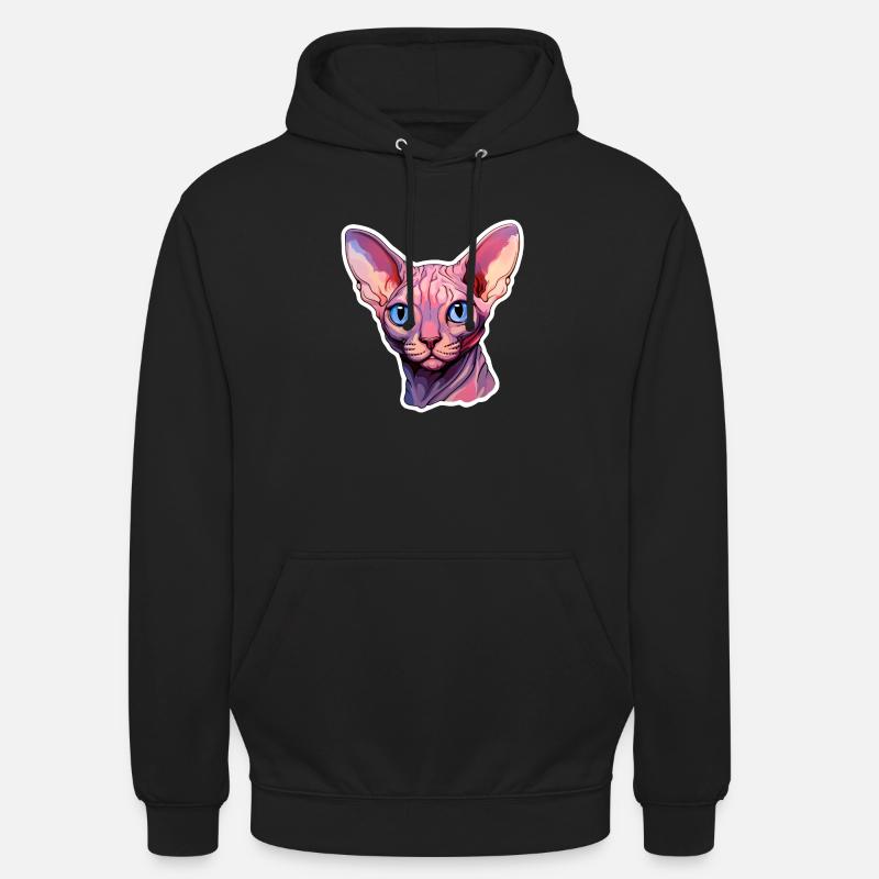 Tête de chat Sphynx - Sweat-shirt à capuche unisexe - noir