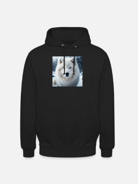 Lupo artico - Felpa con cappuccio unisex - nero