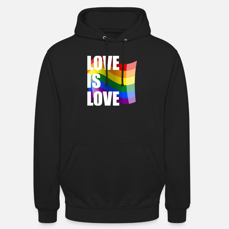 Regenbogen Liebe Wellen-Design - Unisex Hoodie - Schwarz