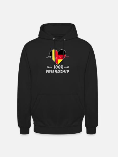 Belgium and Germany 100% friendship - Unisex Hoodie - black