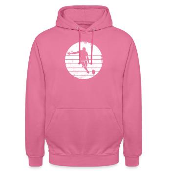 Rugby Player Drawing - Unisex Hoodie - pink - Front - Alina (178cm) & Michal (187cm)