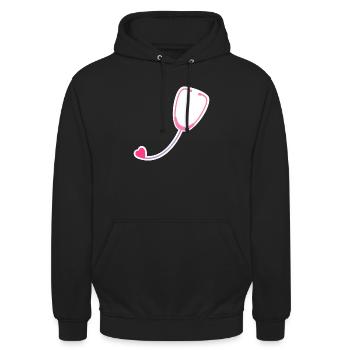 Farbiges Stethoskop - Unisex Hoodie - Schwarz - Vorne - Alina (178cm) & Michal (187cm)
