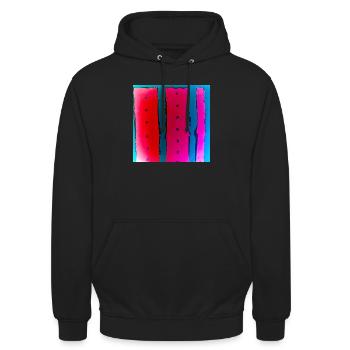Künstlerischer Fugenmörtel - Unisex Hoodie - Schwarz - Vorne - Alina (178cm) & Michal (187cm)