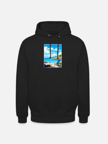 Kreeta Kreikka Matkajuliste Matkamuisto Postikorttimaali - Unisex-huppari - musta