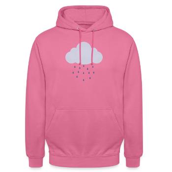 Nuage de barbe à papa arrosé de pluie - Sweat-shirt à capuche unisexe - rose - Devant - Alina (178cm) & Michal (187cm)