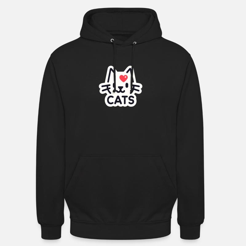 Amour charmant des chats - Sweat-shirt à capuche unisexe - noir