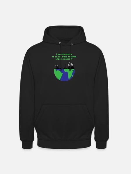 Planète Terre - Sweat-shirt à capuche unisexe - noir