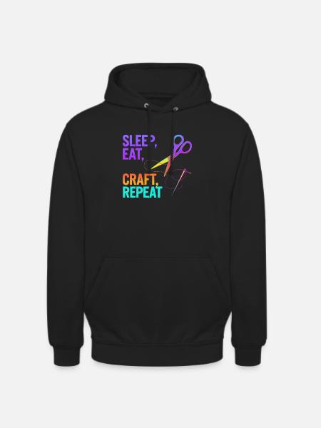 Dormir, manger, bricoler, répéter - Sweat-shirt à capuche unisexe - noir