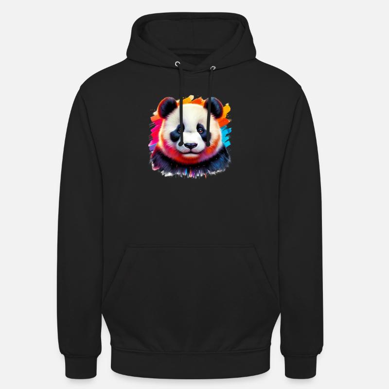 Panda - Sweat-shirt à capuche unisexe - noir