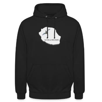 ILE DE LA REUNION - Sweat-shirt à capuche unisexe - noir - Devant - Alina (178cm) & Michal (187cm)