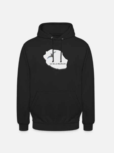 ILE DE LA REUNION - Sweat-shirt à capuche unisexe - noir