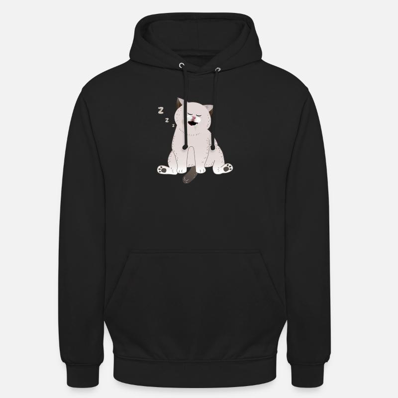 chat endormi - Sweat-shirt à capuche unisexe - noir