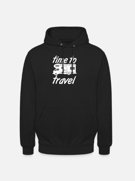 Motorhome,Camping,Fun Shirt,Time to travel (25) - Unisex Hoodie - black
