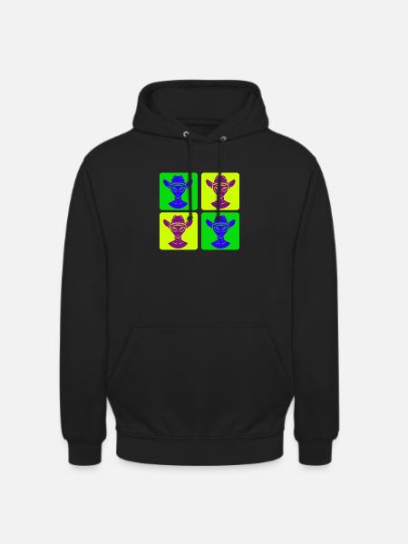 Alien Cowboy Pop Art Design - Unisex Hoodie - black