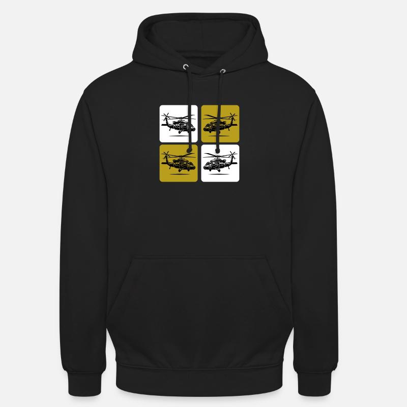 Hélicoptère de l’Armée – Militaire - Sweat-shirt à capuche unisexe - noir