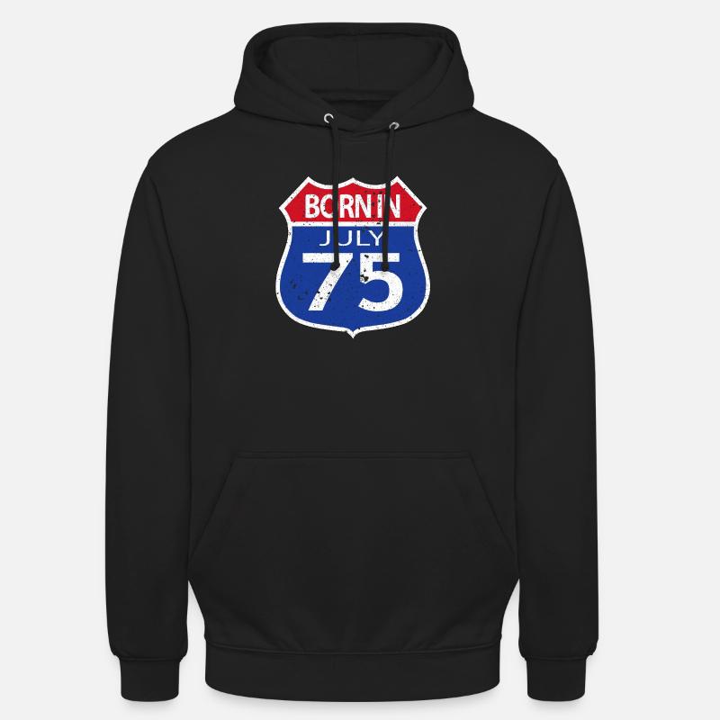 Né(e) en Juillet 1975 - Sweat-shirt à capuche unisexe - noir