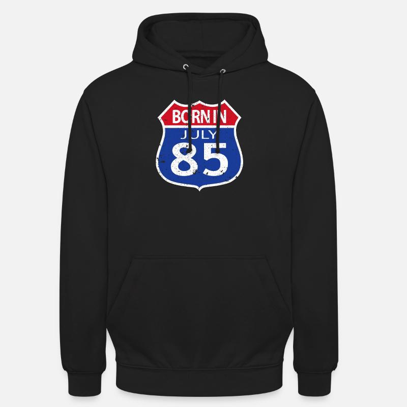 Né(e) en Juillet 1985 - Sweat-shirt à capuche unisexe - noir