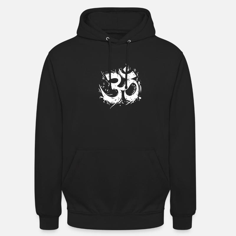 Om-Symbol im dynamischen Grunge-Design - Unisex Hoodie - Schwarz