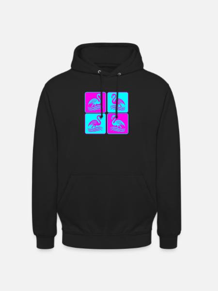 Flamingo Waves Pop Art - Unisex Hoodie - black