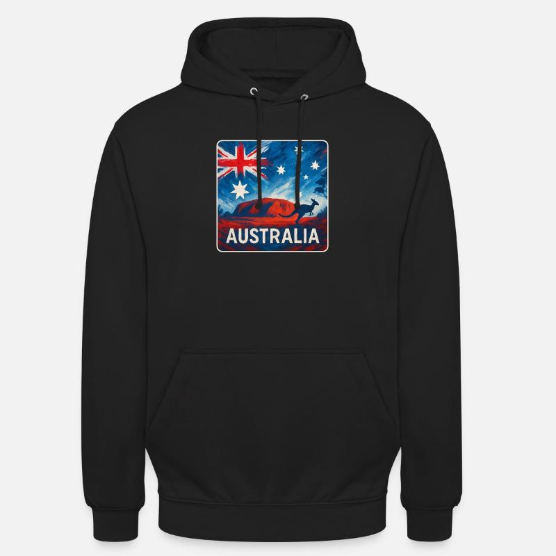 Conception de l’Outback australien - Sweat-shirt à capuche unisexe - noir