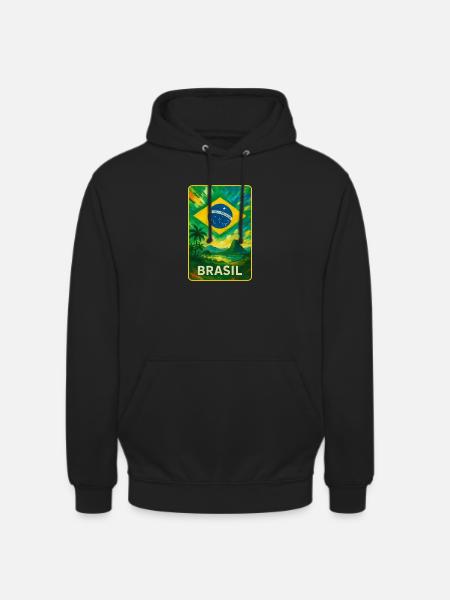 Brazil Flags Landscape Design - Unisex Hoodie - black