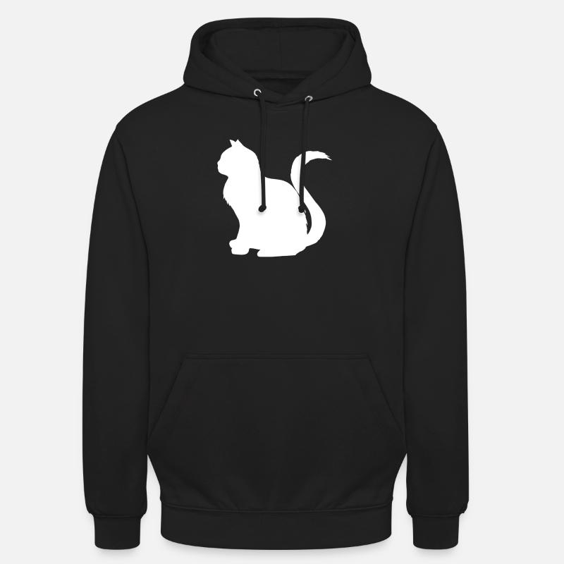 katzen, silhouetten, sitzend - Unisex Hoodie - Schwarz