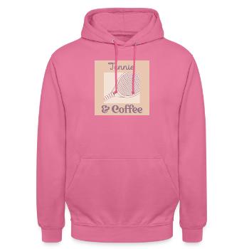 Tennis-Kaffee - Unisex Hoodie - Pink - Vorne - Alina (178cm) & Michal (187cm)