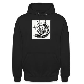 Surfer - Unisex Hoodie - Schwarz - Vorne - Alina (178cm) & Michal (187cm)