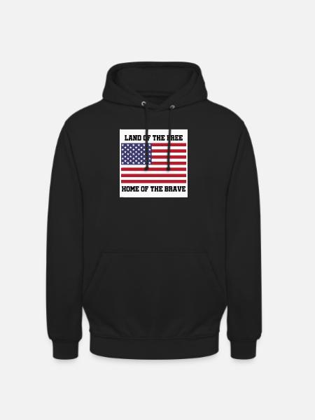 Patriotic American Flag with Bold Text - Unisex Hoodie - black