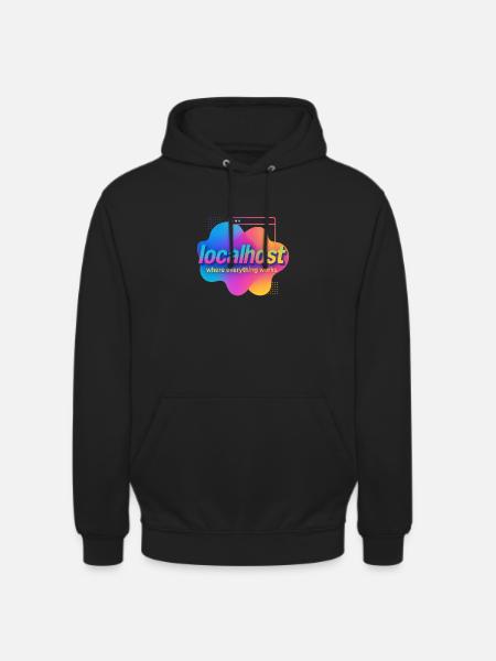 Localhost Buntes Grafik-T-Shirt für Entwickler - Unisex Hoodie - Schwarz