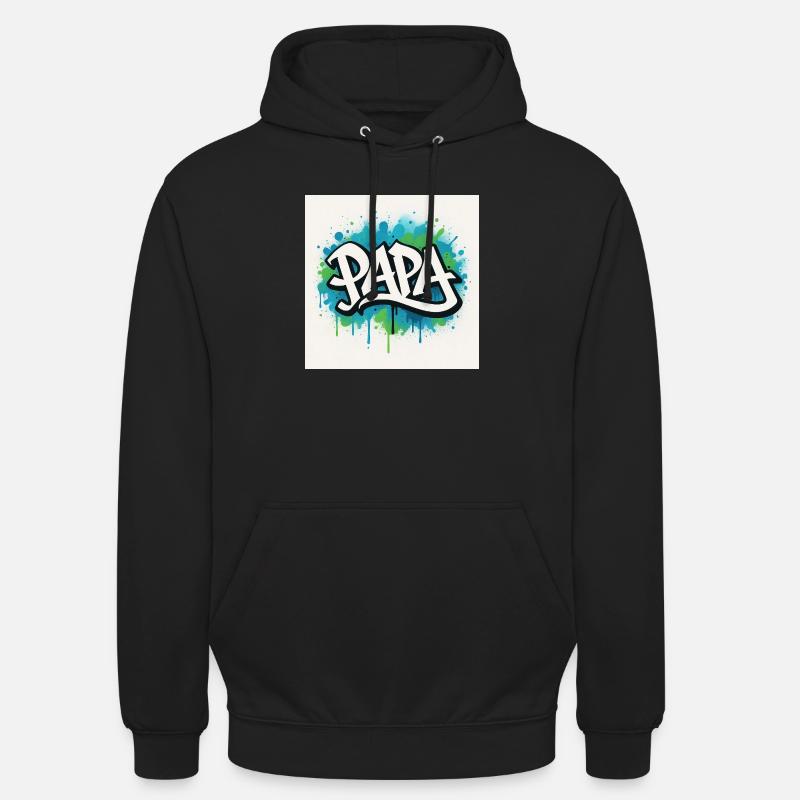 Graffiti Style Papa Illustration - Sweat-shirt à capuche unisexe - noir