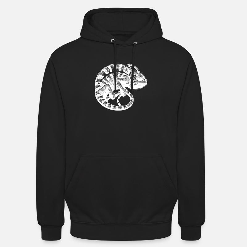 Jungle reptile caméléon tatouage - Sweat-shirt à capuche unisexe - noir