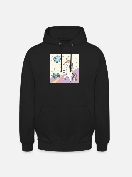 Einhorn Party Disco - Unisex Hoodie - Schwarz
