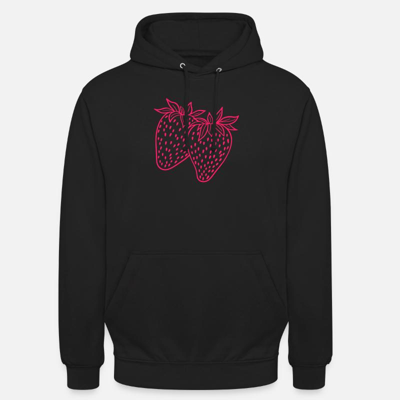 Erdbeere neon - Unisex Hoodie - Schwarz