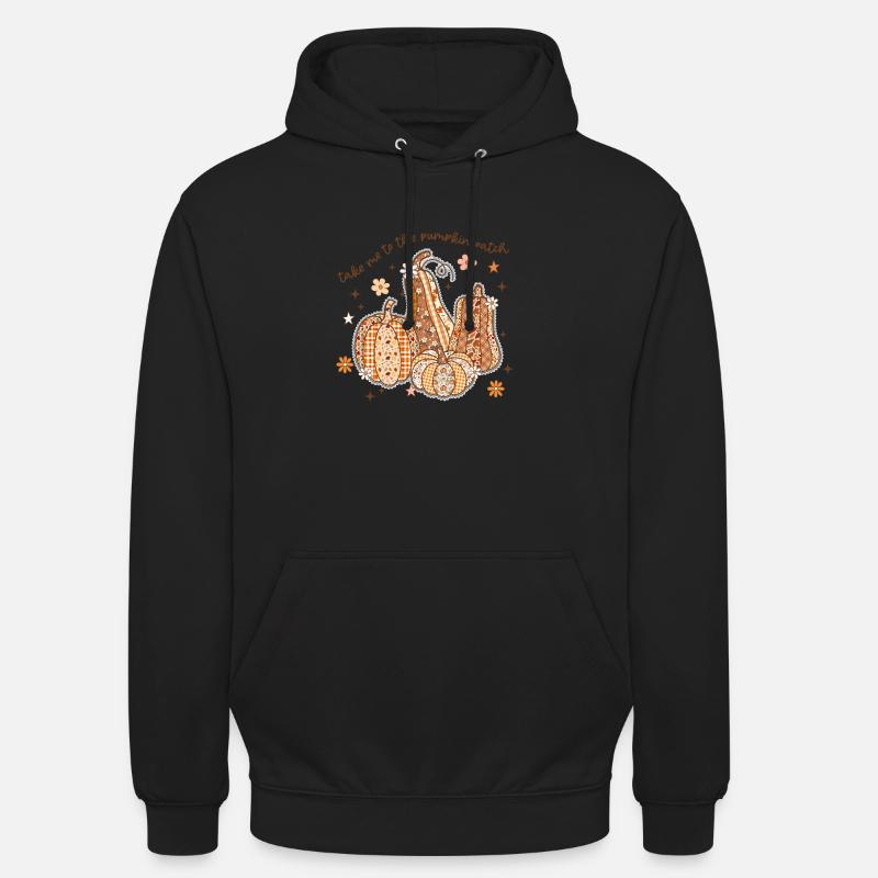 Patchwork Kürbis Patch - Unisex Hoodie - Schwarz