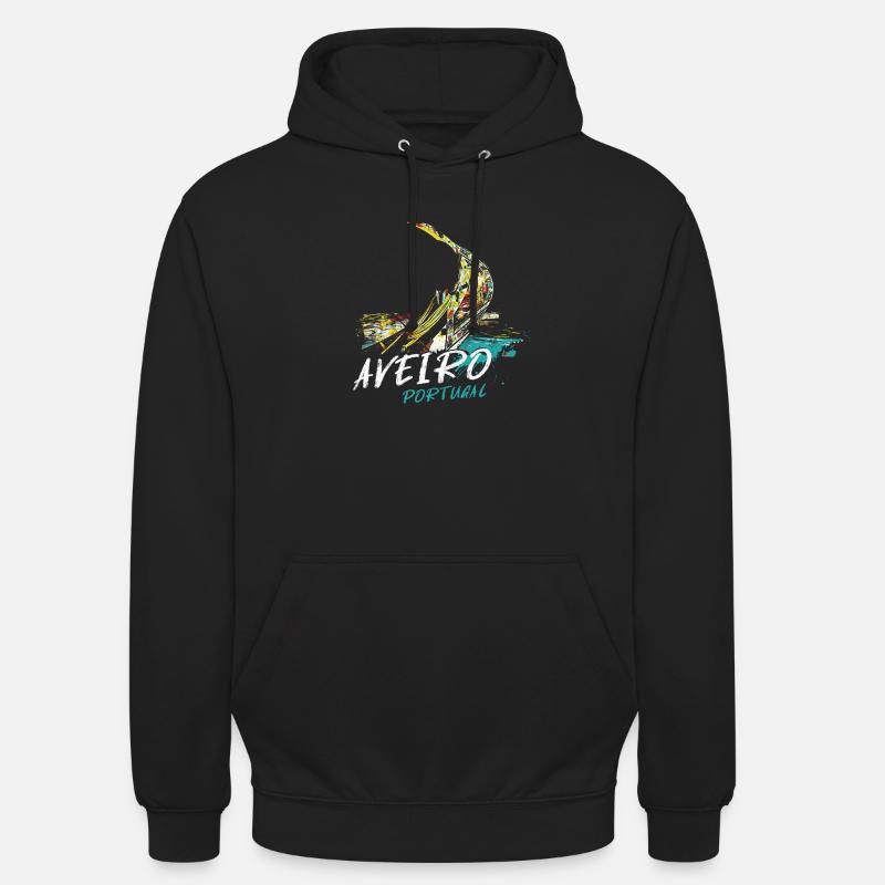 Proue bateau moliceiro Aveiro illustration - Sweat-shirt à capuche unisexe - noir