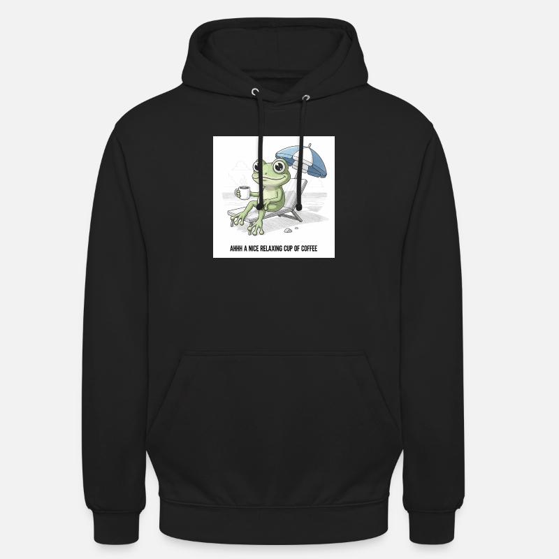 Frog Beach Café Chill - Sweat-shirt à capuche unisexe - noir