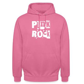 Punkrock Distressed Text Kunst - Unisex Hoodie - Pink - Vorne - Alina (178cm) & Michal (187cm)