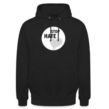 STOP HATE - Unisex Hoodie - Schwarz - Vorne - Alina (178cm) & Michal (187cm)