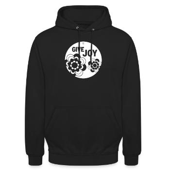 GIVE JOY - Unisex Hoodie - Schwarz - Vorne - Alina (178cm) & Michal (187cm)