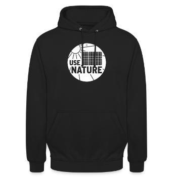 USE NATURE - Unisex Hoodie - Schwarz - Vorne - Alina (178cm) & Michal (187cm)