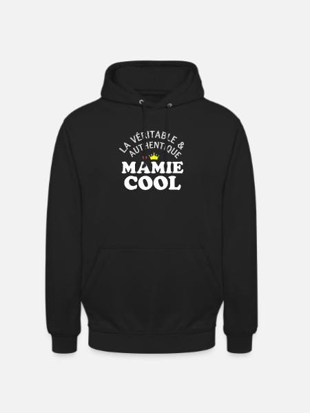 Mamie Cool Véritable Reine Retro - Sweat-shirt à capuche unisexe - noir