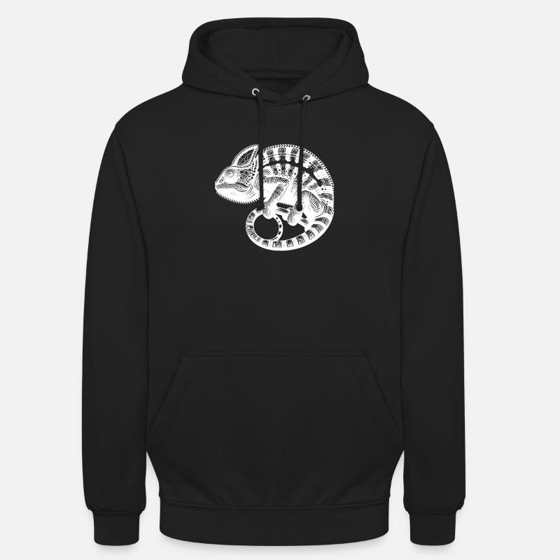 Cute chameleon in camouflage mode - Unisex Hoodie - black