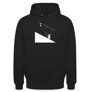 Haseklettern am Seil - Unisex Hoodie - Schwarz - Vorne - Alina (178cm) & Michal (187cm)