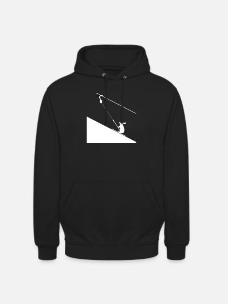 Hare climbing on rope - Unisex Hoodie - black