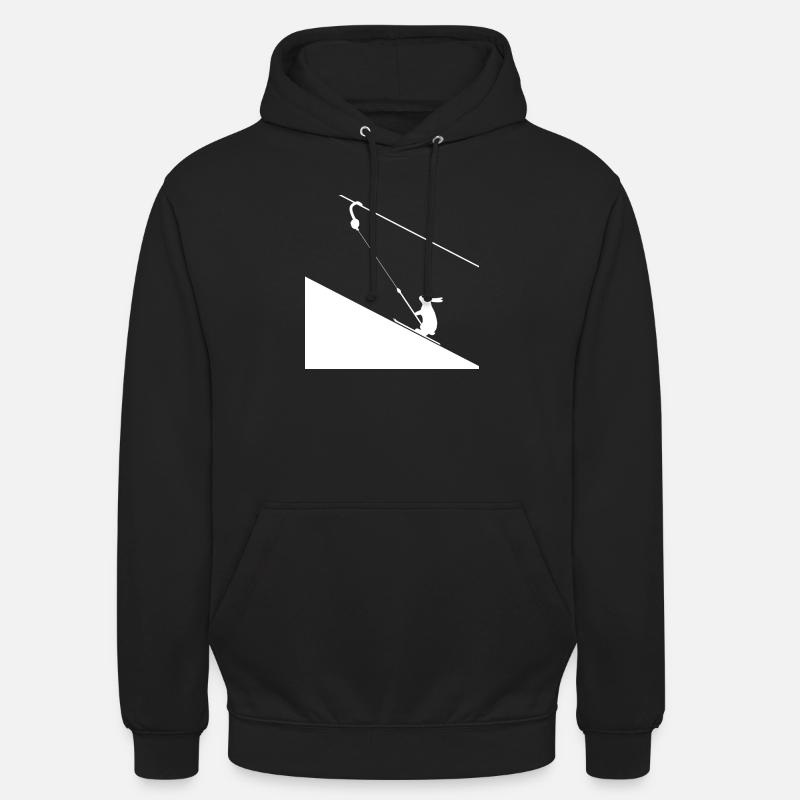 Hare climbing on rope - Unisex Hoodie - black