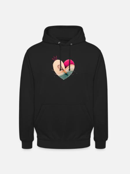 Heart with Crown - Baking - Unisex Hoodie - black