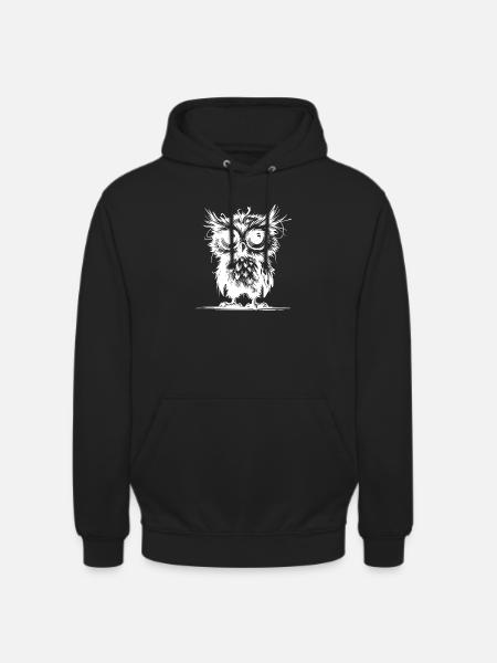 Müde Eulen Wächter des Waldes - Unisex Hoodie - Schwarz
